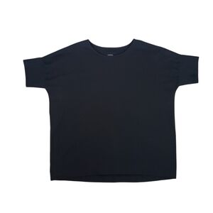 Lemaire Minimalist Black Cotton Boxy Tee Oversized Fit